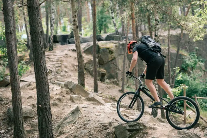 side view of a cyclist